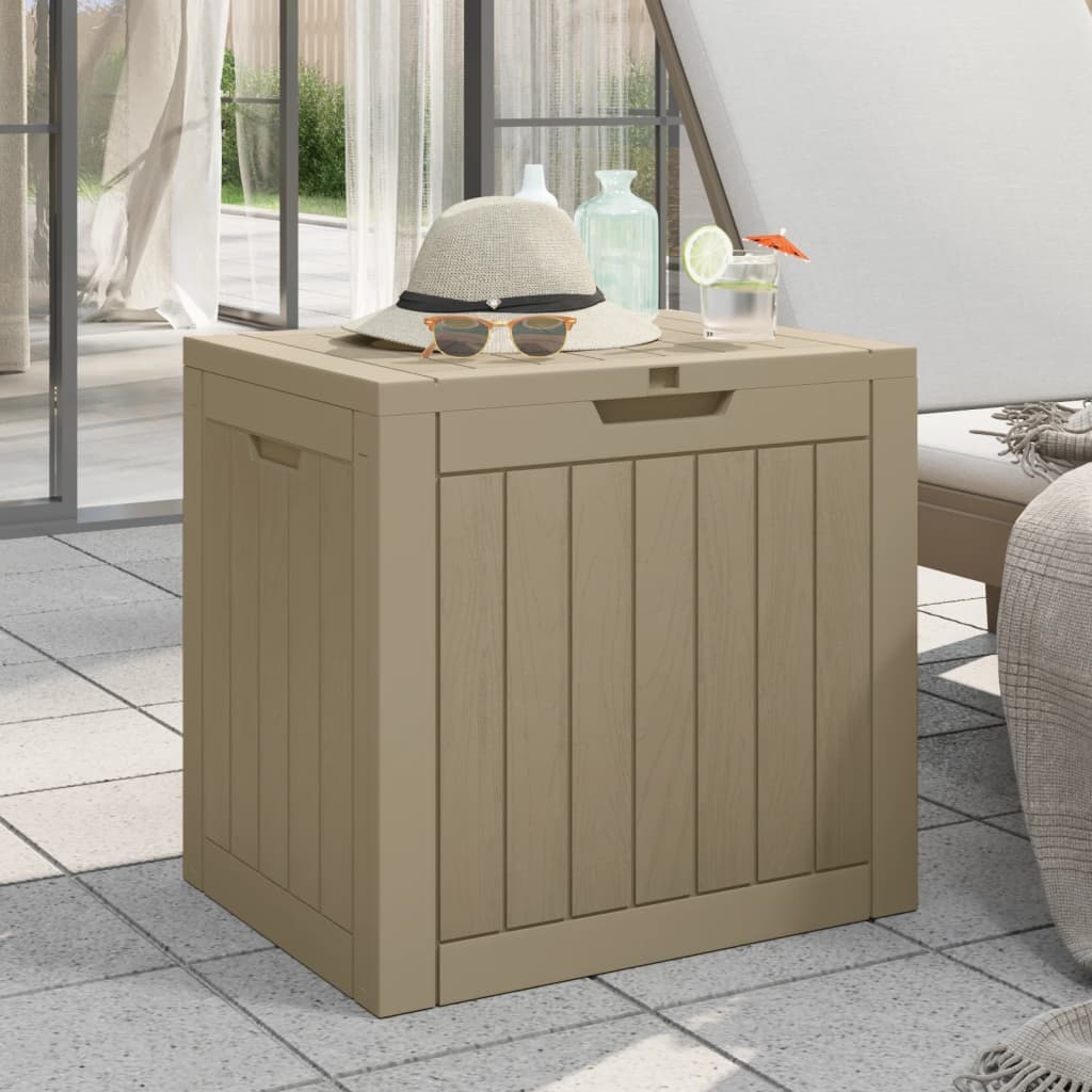 Garden Storage Box Light Brown 55.5x43x53 cm Polypropylene - The Home Maker