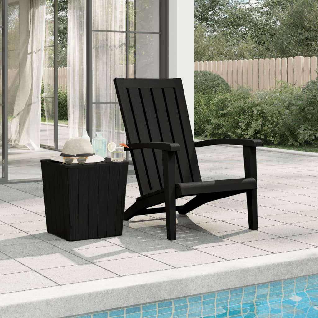 Garden Adirondack Chair Black Polypropylene - All Things Good