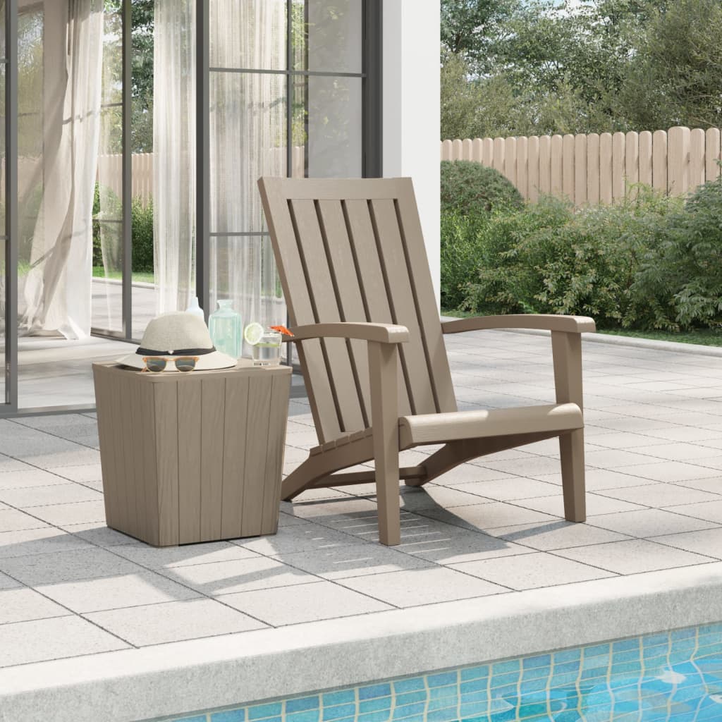 Garden Adirondack Chair Light Brown Polypropylene - Style and Chic