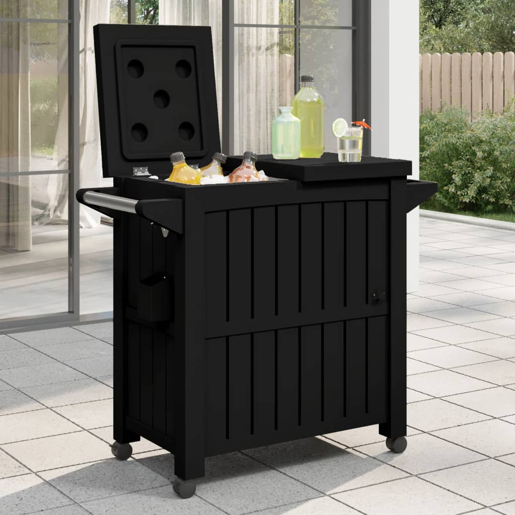 3-in-1 Serving Cart Black Polypropylene - Sid & Sam