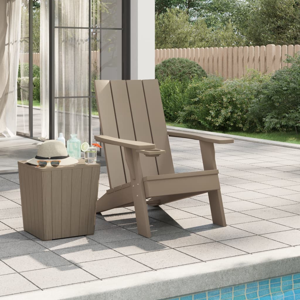Garden Adirondack Chair Light Brown 75x88.5x89.5cm Polypropylene - Tyrell & Tyrell