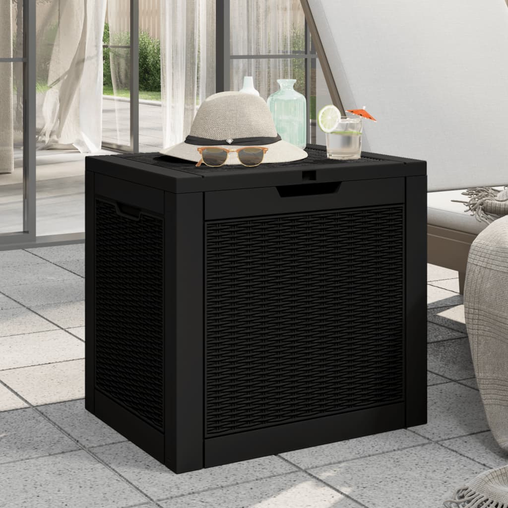 Garden Storage Box Black 55.5x43x53 cm Polypropylene - All Things Good
