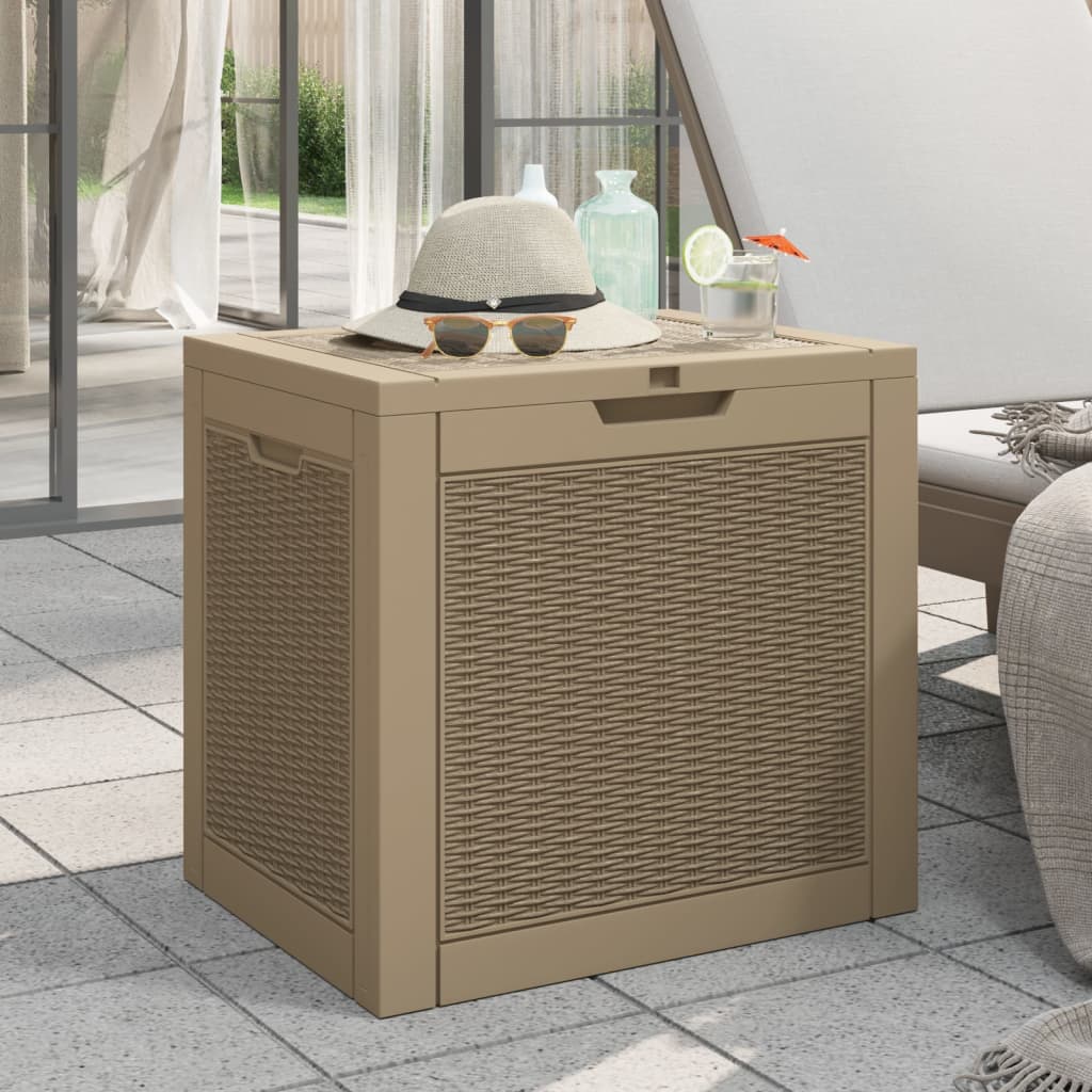 Garden Storage Box Light Brown 55.5x43x53 cm Polypropylene - Style and Chic
