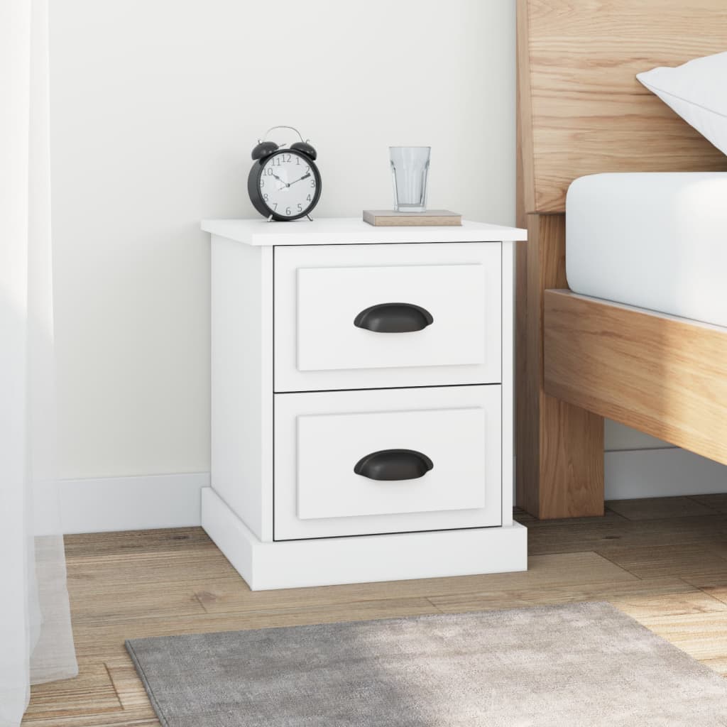 Bedside Cabinets 2 pcs White 39x39x47.5 cm Engineered Wood - Unbeatable Bargains