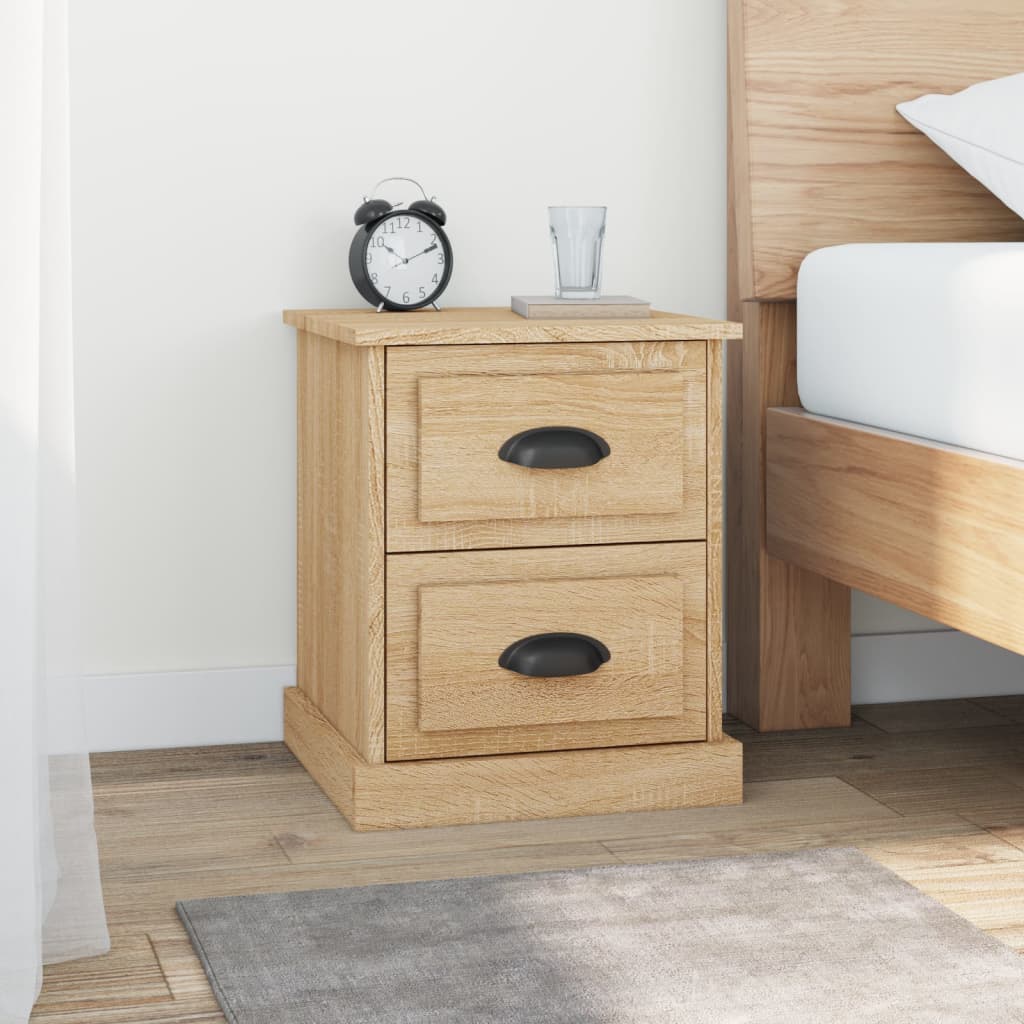 Bedside Table - DESIO 2 Piece Nightstand Sonoma Oak 39cm - Style and Chic