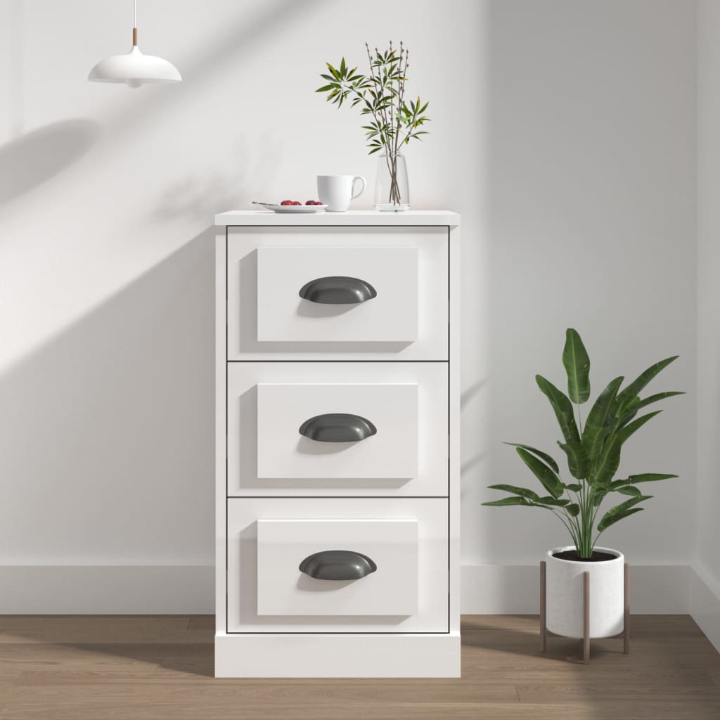 Sideboard High Gloss White 36x35.5x67.5 cm Engineered Wood - Merkel Designers