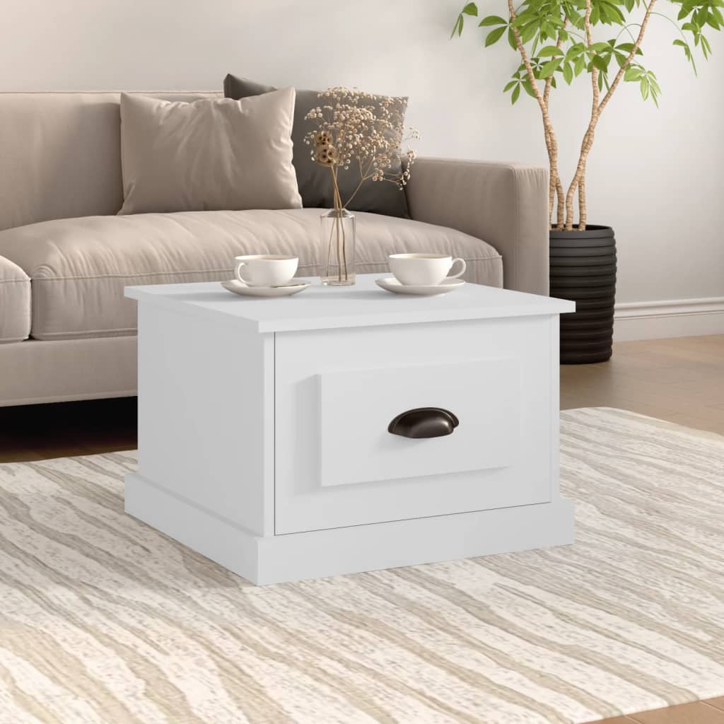 Coffee Table White 50x50x35 cm Engineered Wood - Casper Homes