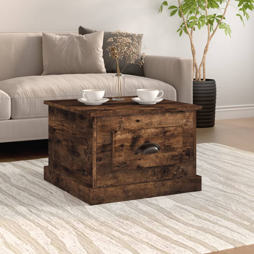 Coffee Table Smoked Oak 50x50x35 cm Engineered Wood - Casper Homes