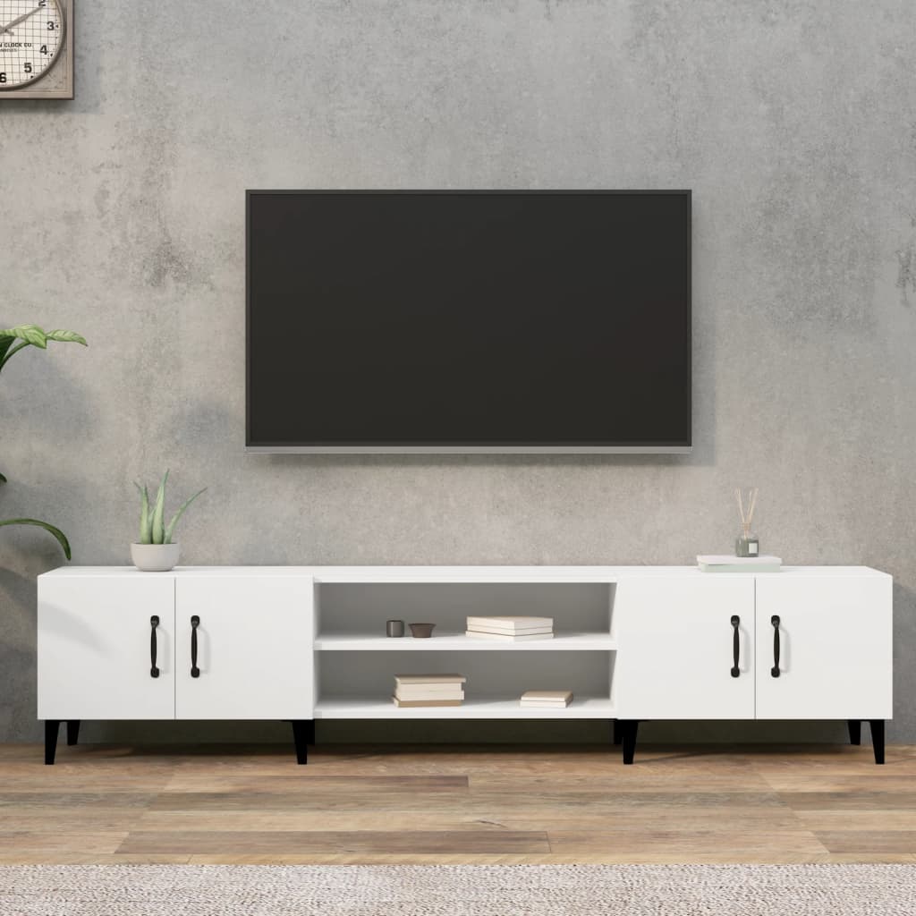 TV Cabinet White 180x31.5x40 cm Engineered Wood - Merlin Deals