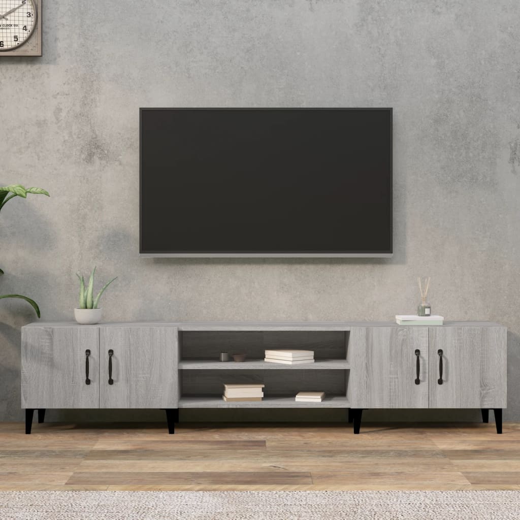 TV Cabinet Grey Sonoma 180x31.5x40 cm Engineered Wood - Sid & Sam