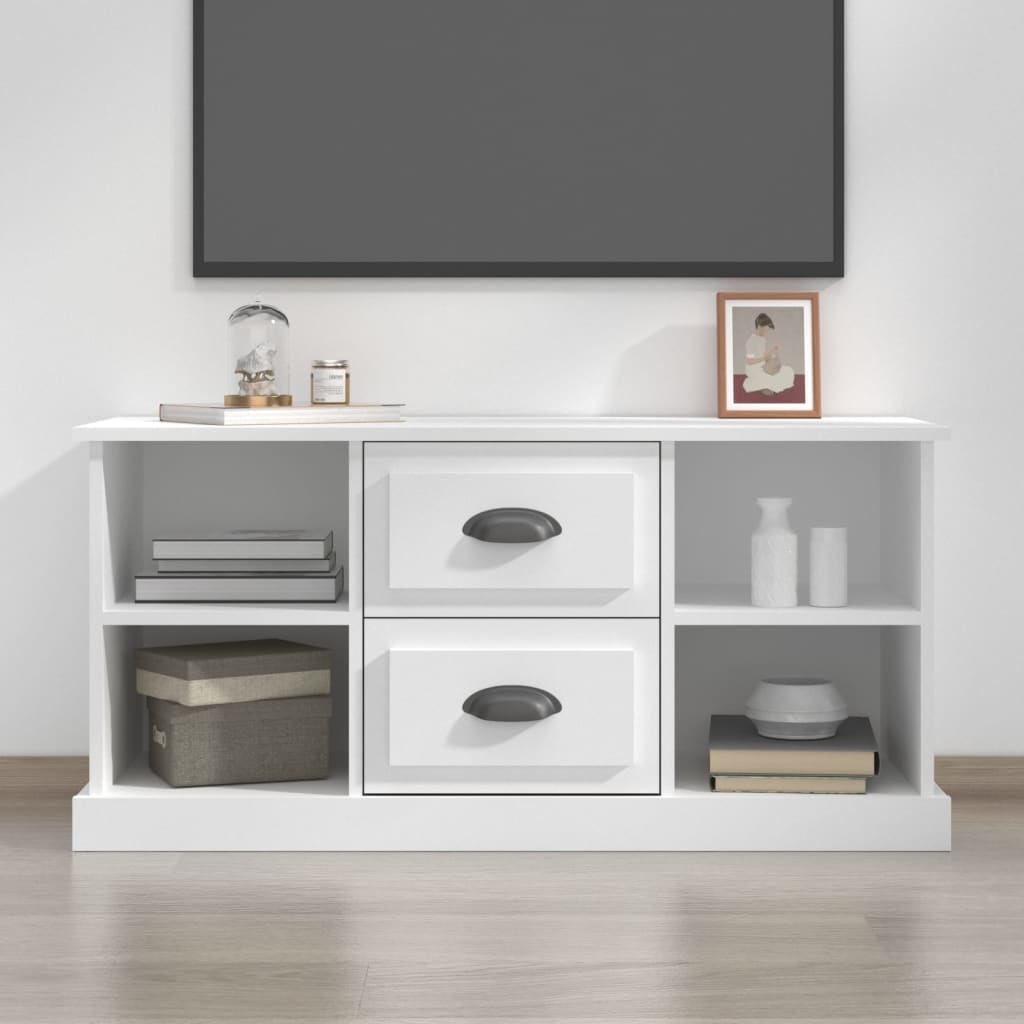 TV Cabinet White 99.5x35.5x48 cm Engineered Wood - Merkel Designers
