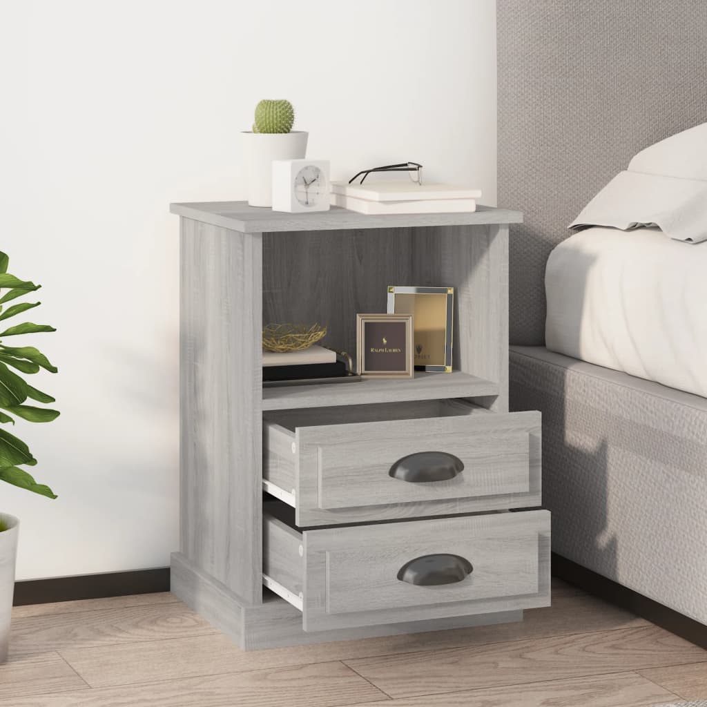 Bedside Cabinets 2 pcs Grey Sonoma 43x36x60 cm - Brittle & Co