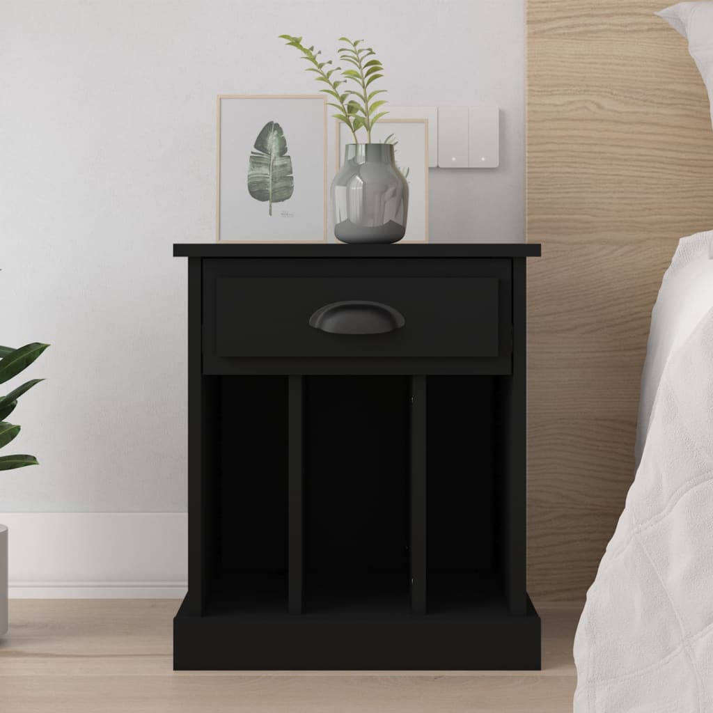 Bedside Cabinet Black 43x36x50 cm - Sid & Sam