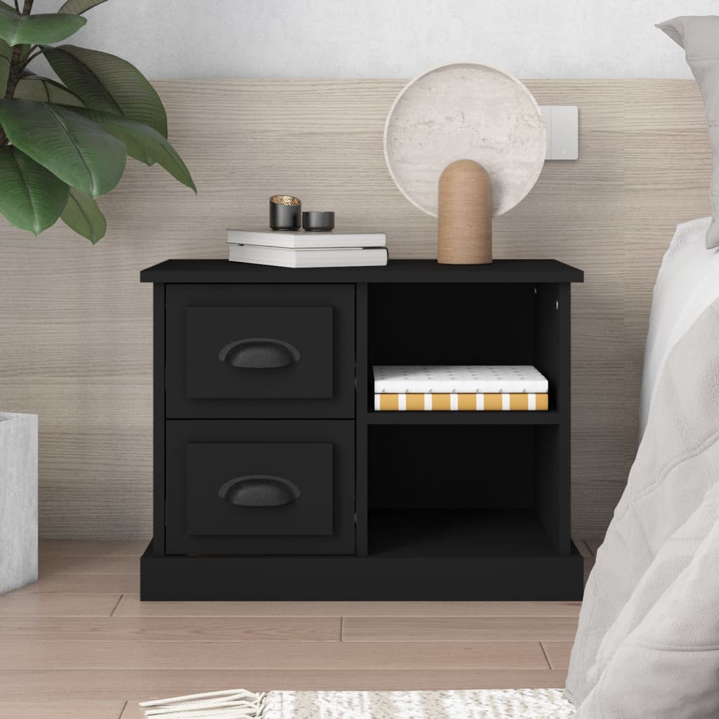 Bedside Cabinet Black 60x35.5x45 cm - Tyrell & Tyrell