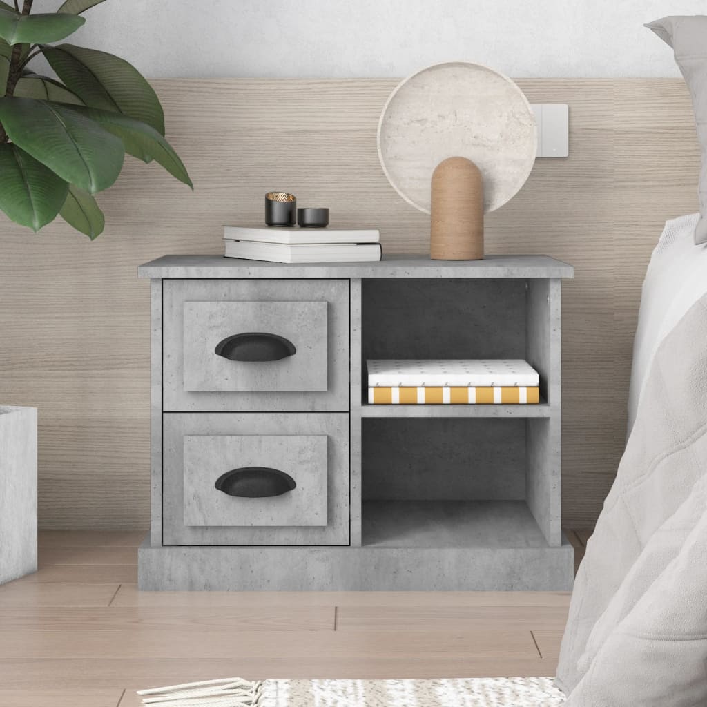 Bedside Cabinet Concrete Grey 60x35.5x45 cm - Unbeatable Bargains