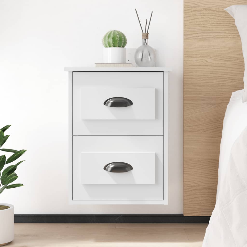 Wall-mounted Bedside Cabinets 2 pcs White 41.5x36x53cm - Millennium Furniture