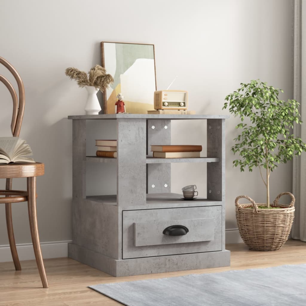 Side Table Concrete Grey 50x50x60 cm Engineered Wood - Sid & Sam