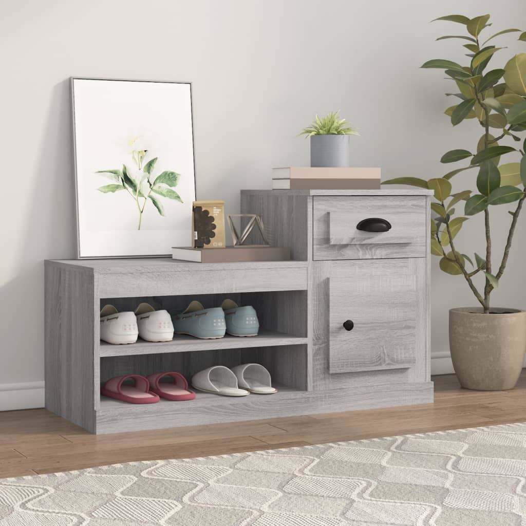Shoe Cabinet Grey Sonoma 100x42x60 cm Engineered Wood - Millennium Furniture