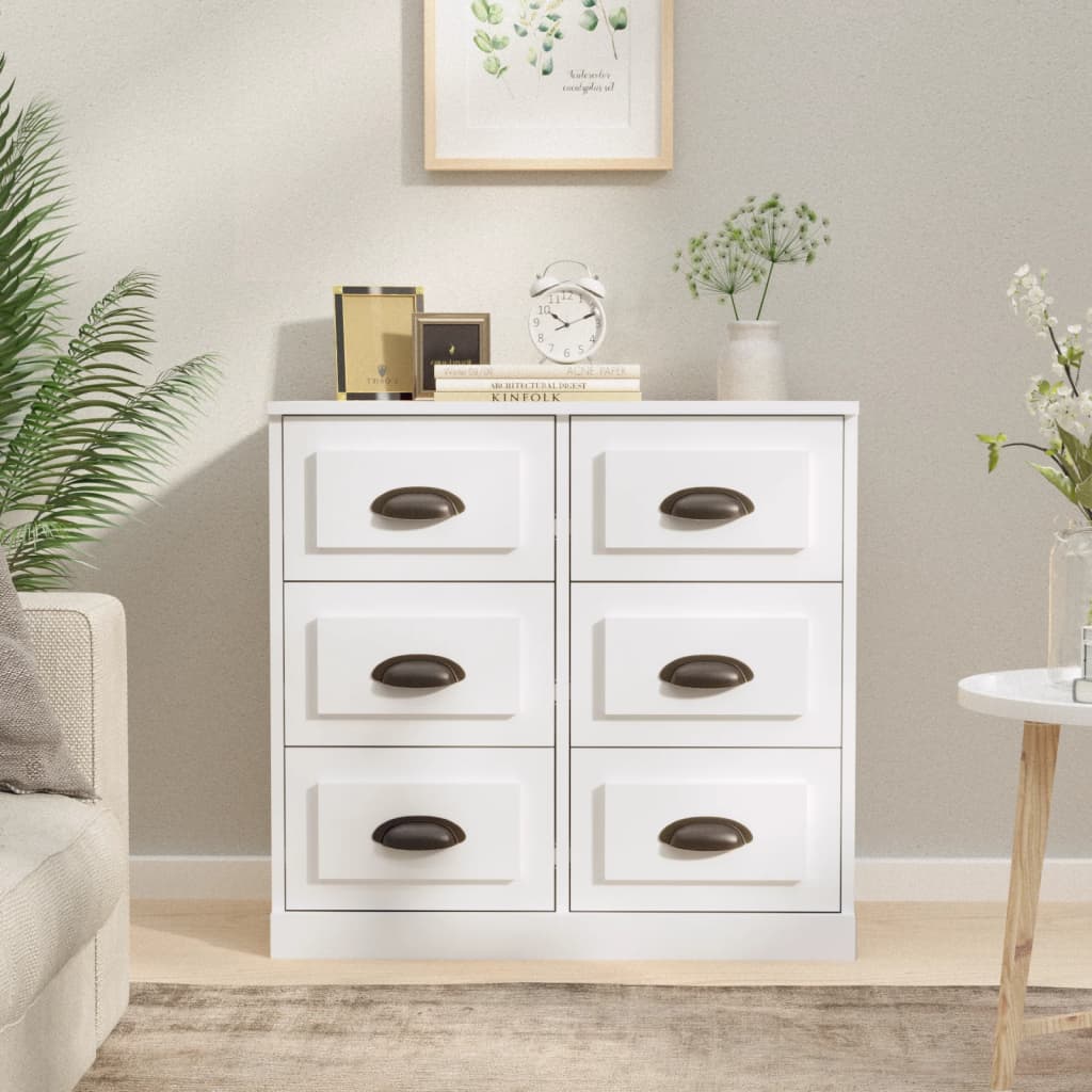 Sideboard High Gloss White 70x35.5x67.5 cm Engineered Wood - Millennium Furniture