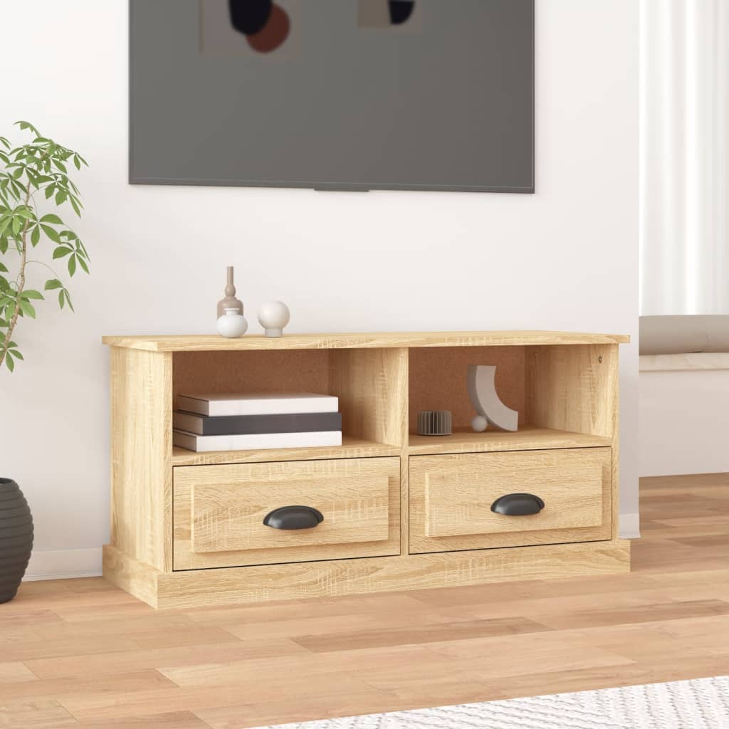 TV Cabinet Sonoma Oak 93x35.5x45 cm Engineered Wood - Merlin Deals