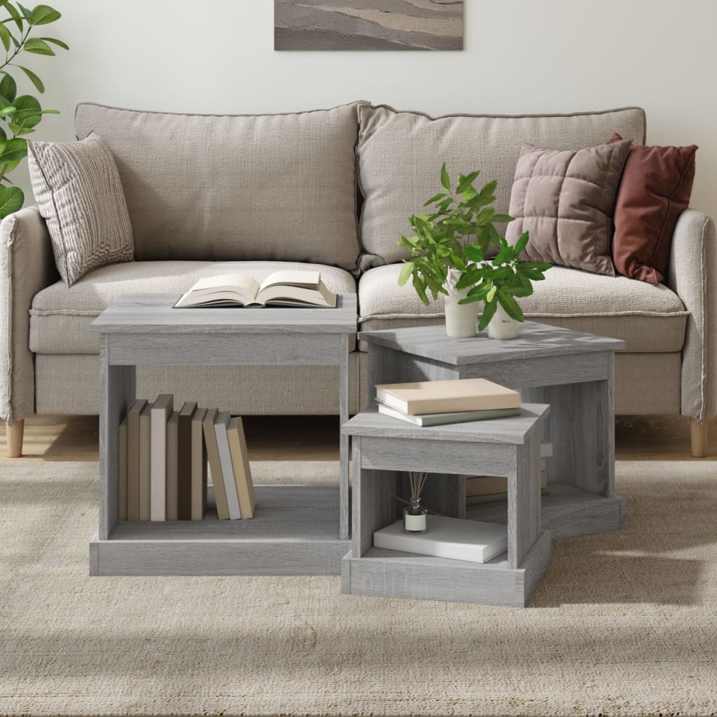 Nesting Tables 3 pcs Grey Sonoma Engineered Wood - Sid & Sam