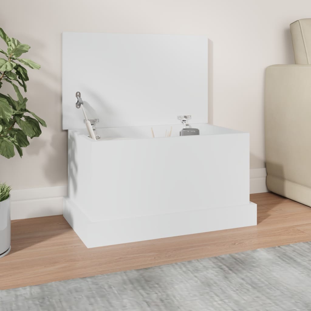 Storage Box White 50x30x28 cm Engineered Wood - Unbeatable Bargains