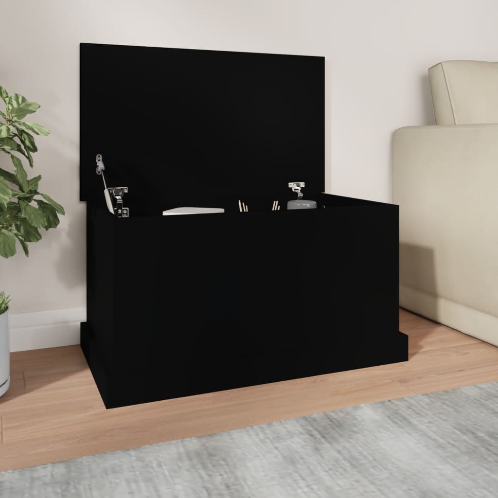 Storage Box Black 70x40x38 cm Engineered Wood - Sid & Sam