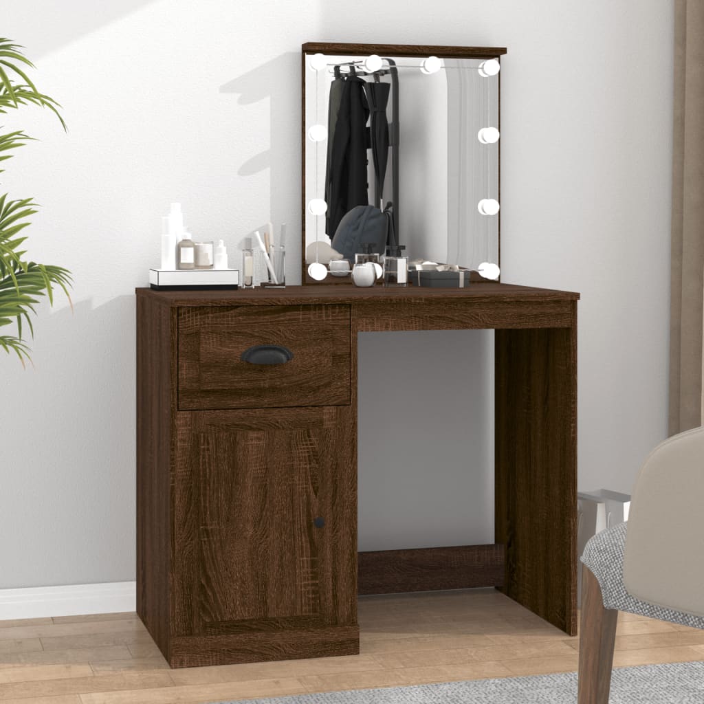 Dressing Table - MARLAS Dresser Brown Oak 90cm - Sid & Sam