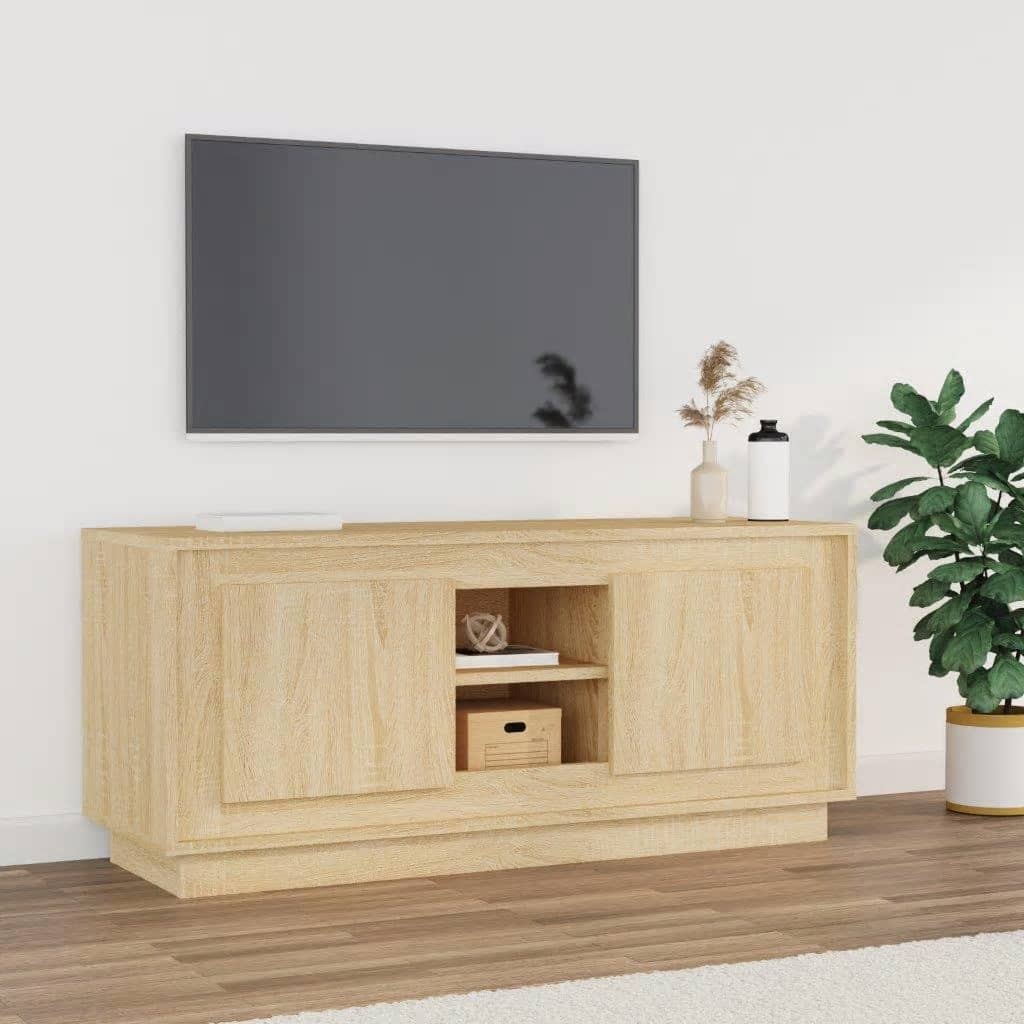 TV Cabinet Sonoma Oak 102x35x45 cm Engineered Wood - Millennium Furniture