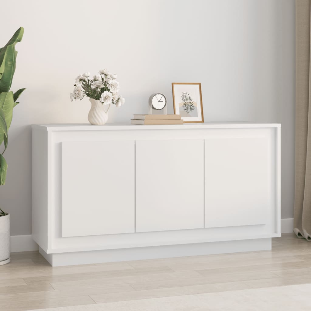 Sideboard White 102x35x55cm Engineered Wood - All Things Good