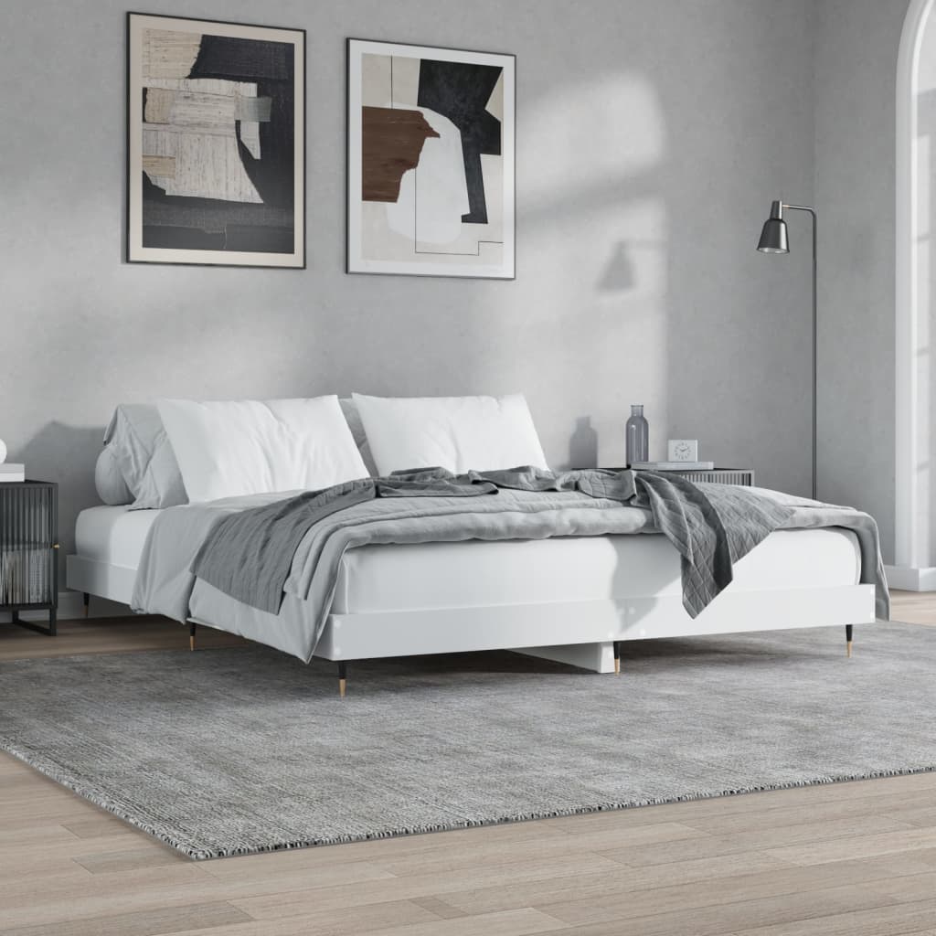 Bed Frame White 120x200 cm Engineered Wood - Style and Chic