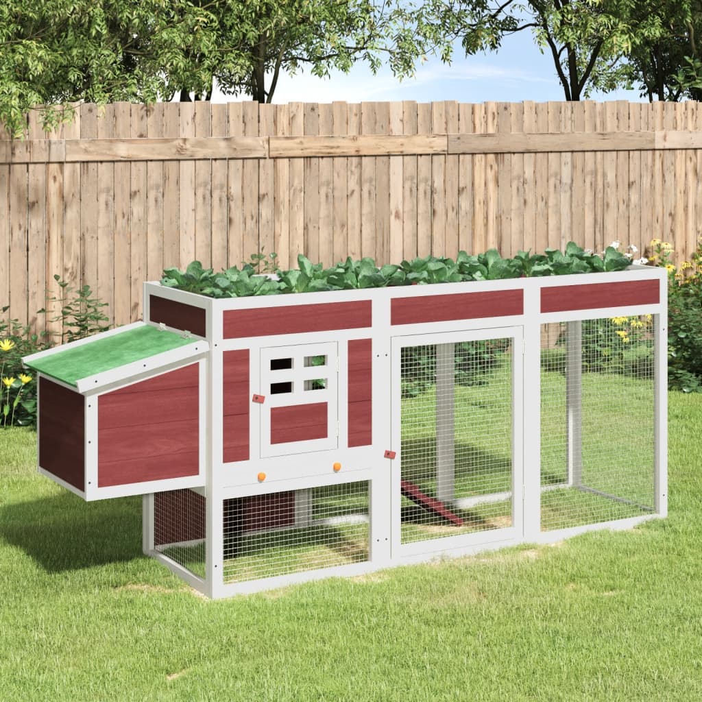 Chicken Coop Mocha 204x50x84 cm Solid Wood Pine - Style and Chic