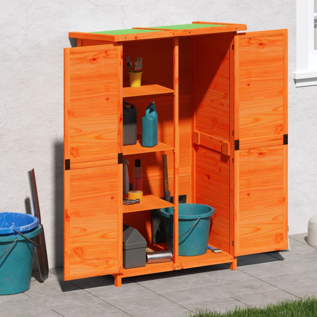 Garden Tool Shed Brown 83x57x140 cm Solid Wood Pine - Merkel Designers