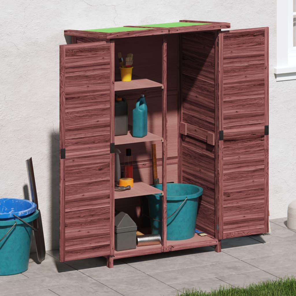 Garden Tool Shed Mocha 83x57x140 cm Solid Wood Pine - Merlin Deals