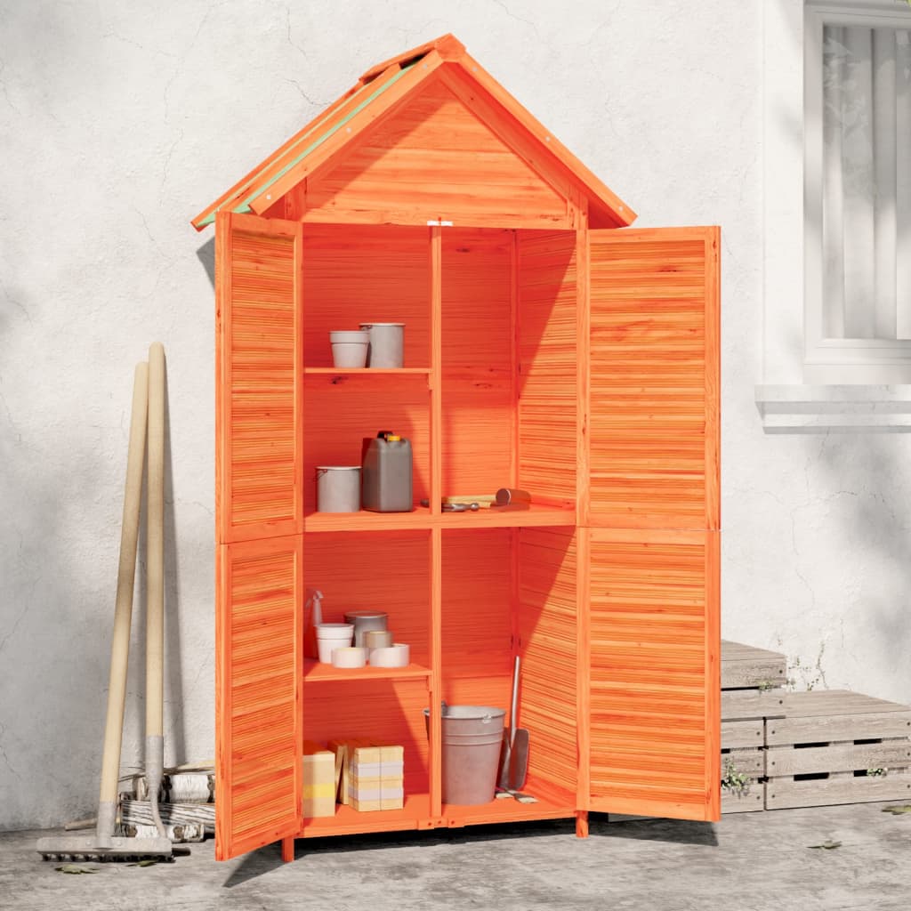 Garden Tool Shed Brown 89x52.5x175 cm Solid Wood Pine - The Home Maker