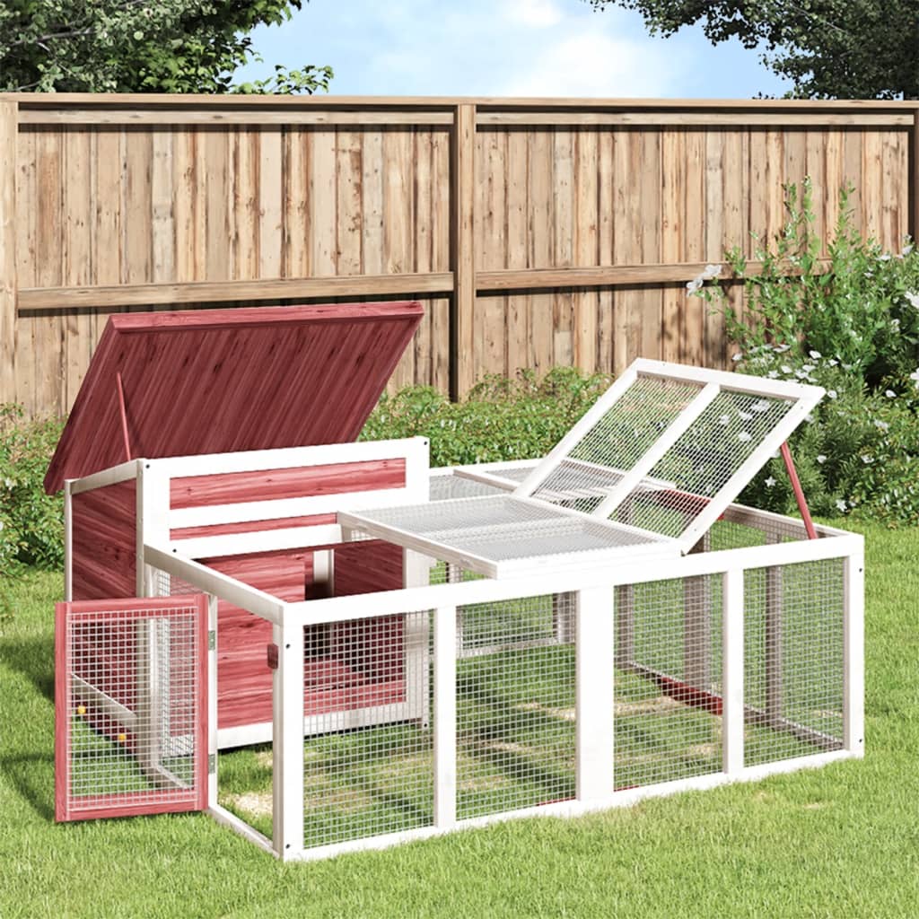 Rabbit Hutch Mocha 144x123x67.5 cm Solid Wood Pine - Tyrell & Tyrell