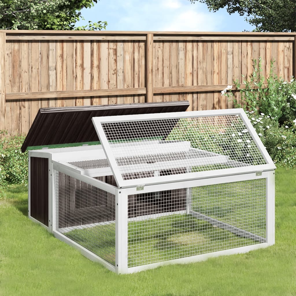 Rabbit Hutch Grey 117.5x97x47.5 cm Solid Wood Pine - Millennium Furniture
