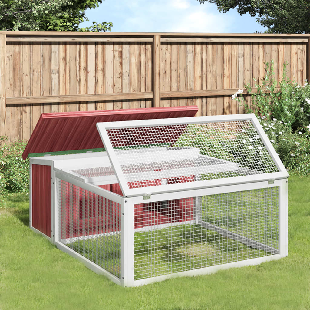 Rabbit Hutch Mocha 117.5x97x47.5 cm Solid Wood Pine - Decor Base