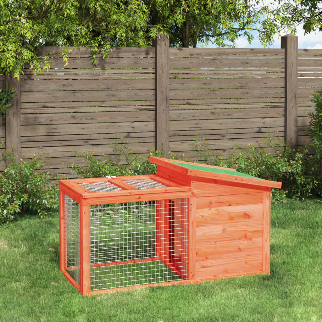 Rabbit Hutch Brown 100.5x54x55 cm Solid Wood Pine - Unbeatable Bargains