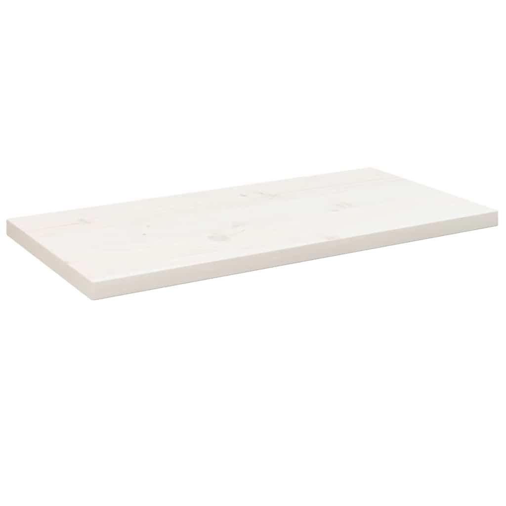 Table Top White 80x40x2.5cm Solid Wood Pine Rectangular - Merlin Deals