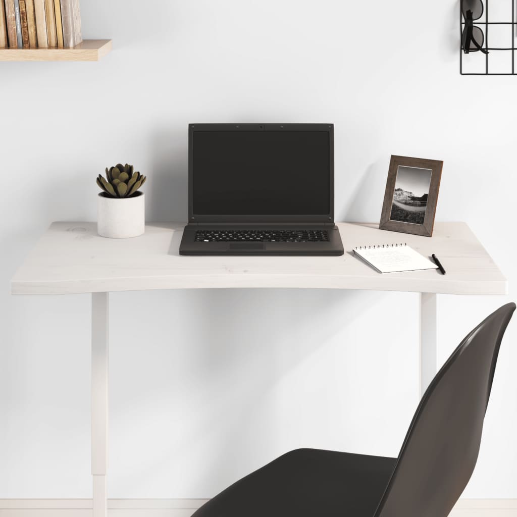 Desk Top White 80x40x2.5 cm Solid Wood Pine - Casper Homes