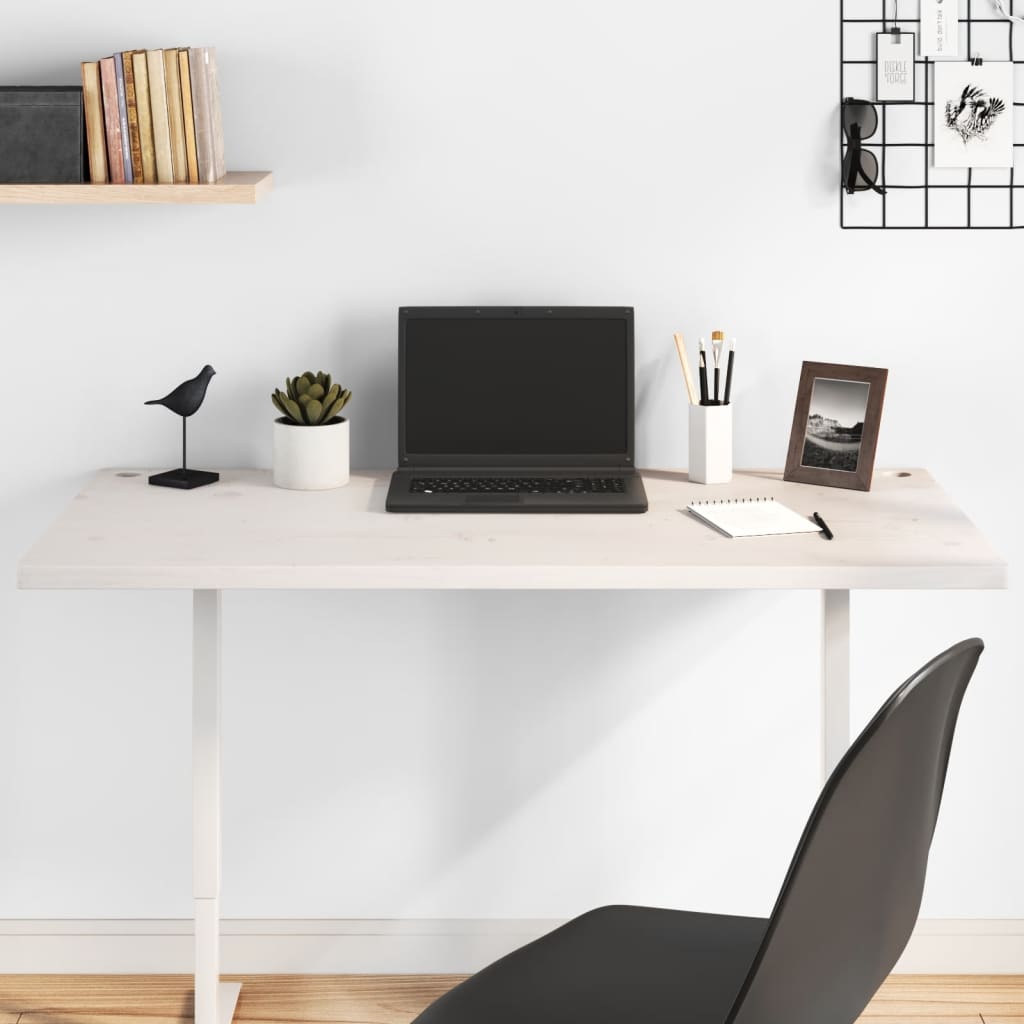Desk Top White 110x55x2.5 cm Solid Wood Pine - Tyrell & Tyrell