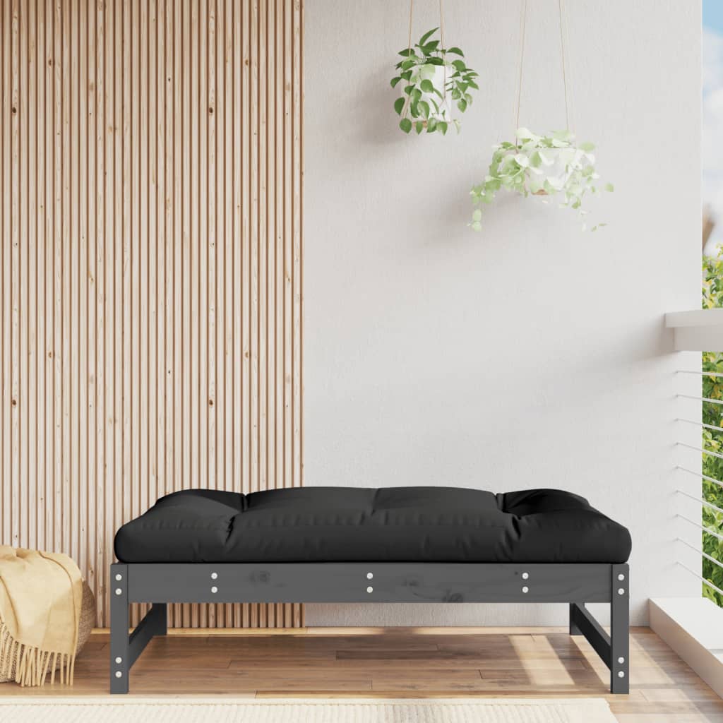 Garden Footstool Grey 120x80 cm Solid Wood Pine - Style and Chic