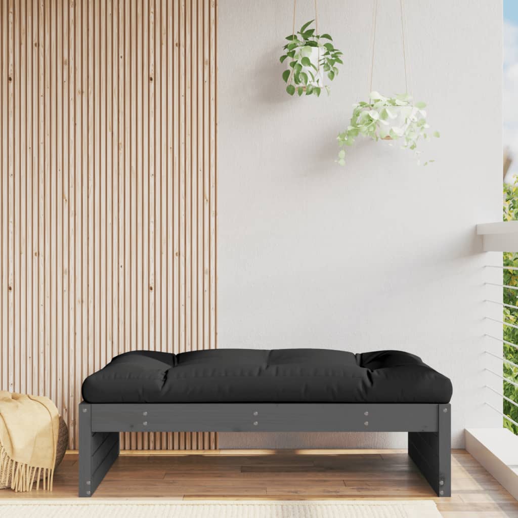 Garden Footstool Grey 120x80 cm Solid Wood Pine - Millennium Furniture