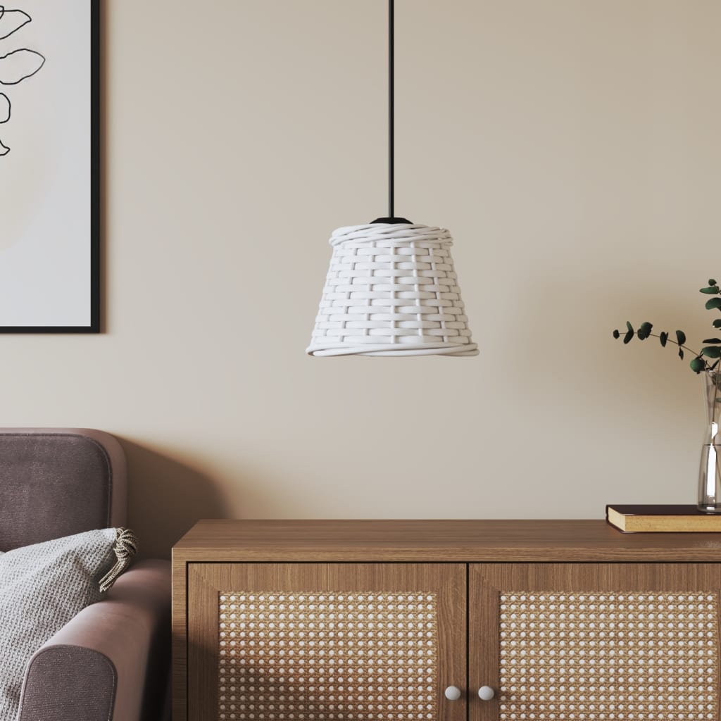 Ceiling Lamp Shade White Ã ̃15x12 cm Wicker - R and M Furniture