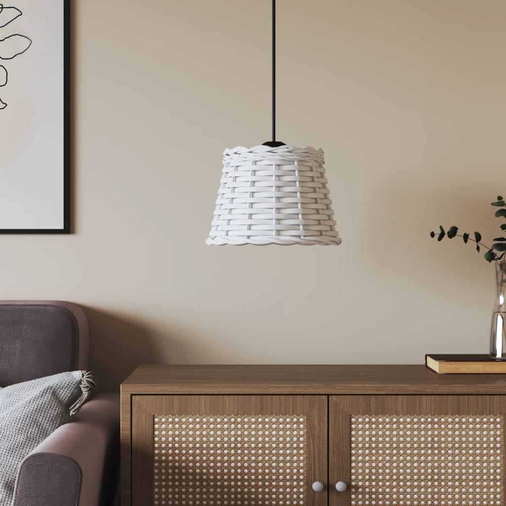 Ceiling Lamp Shade White Ø20x15 cm Wicker - Sid & Sam