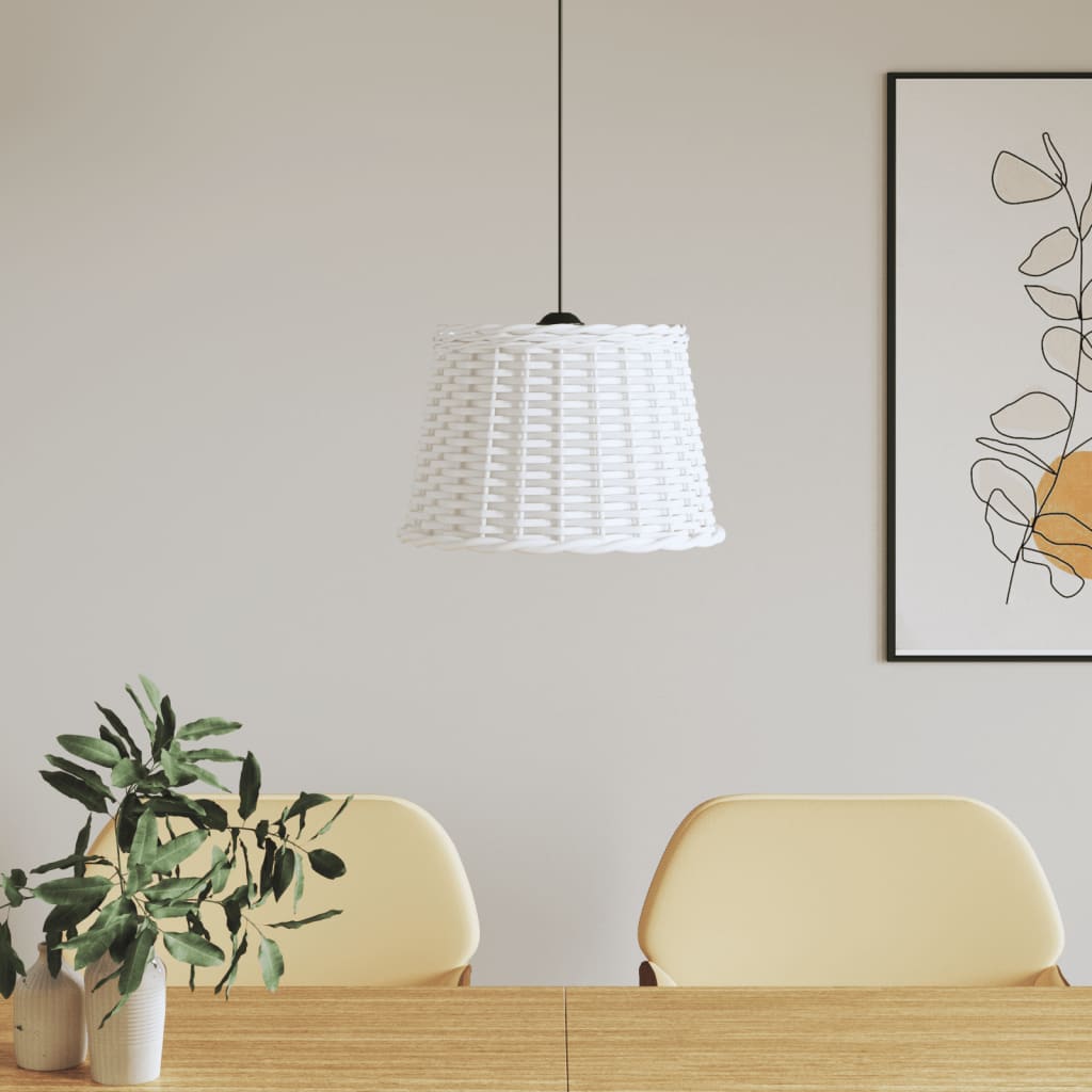 Ceiling Lamp Shade White Ã ̃40x26 cm Wicker - Tyrell & Tyrell