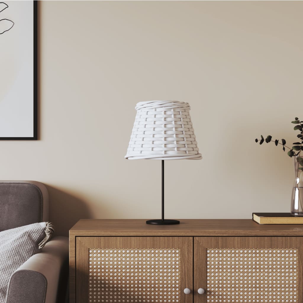 Lamp Shade White 15x12cm Wicker - Merlin Deals