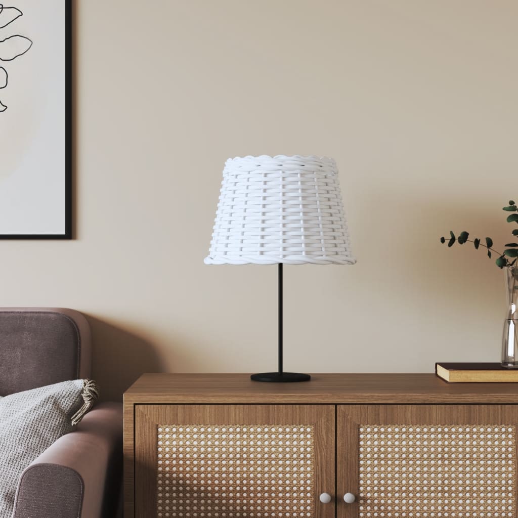 Lamp Shade White 30x20cm Wicker - Tyrell & Tyrell