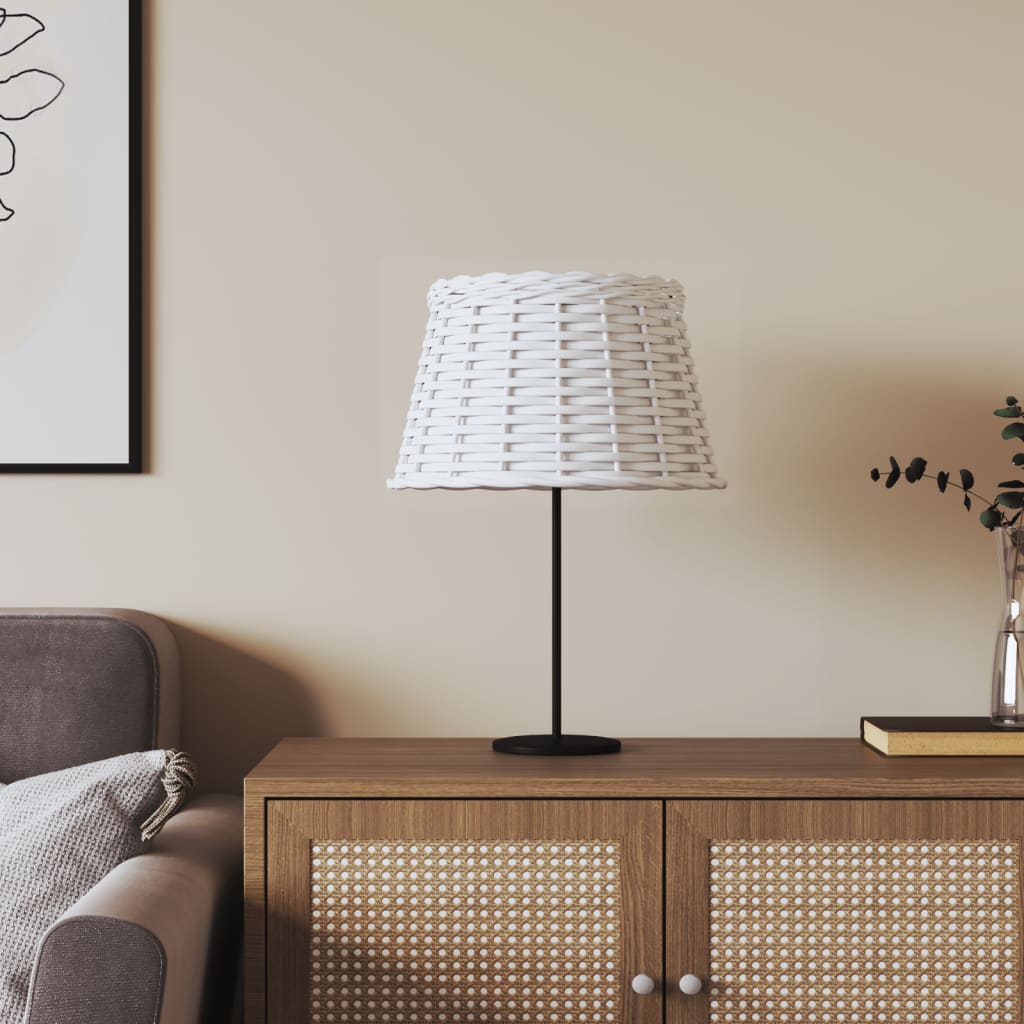 Lamp Shade White 38x23cm Wicker - Style and Chic
